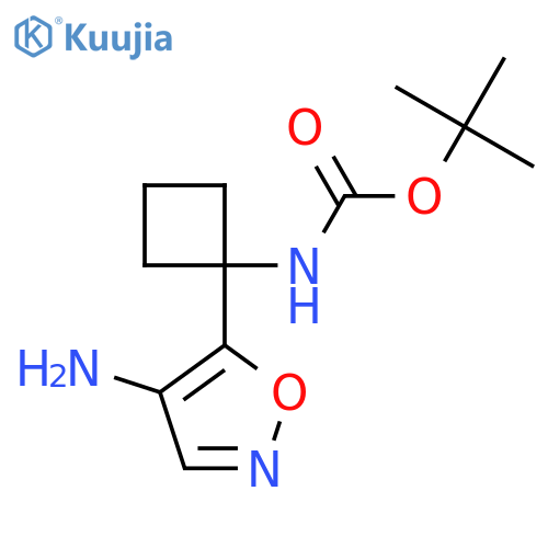 tert-butyl N-1-(4-amino-1,2-oxazol-5-yl)cyclobutylcarbamate structure