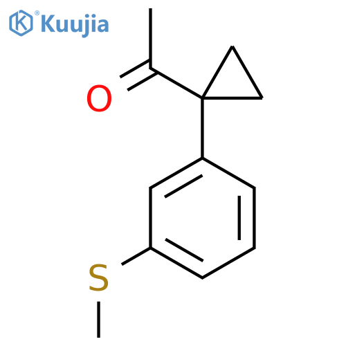 1-{1-3-(methylsulfanyl)phenylcyclopropyl}ethan-1-one structure