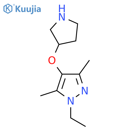 1-ethyl-3,5-dimethyl-4-(pyrrolidin-3-yloxy)-1H-pyrazole structure