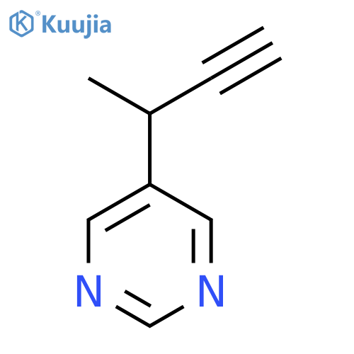 5-(but-3-yn-2-yl)pyrimidine structure