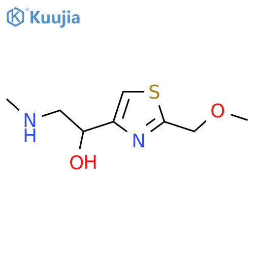 1-2-(methoxymethyl)-1,3-thiazol-4-yl-2-(methylamino)ethan-1-ol structure