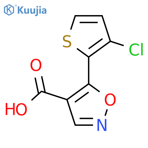 5-(3-chlorothiophen-2-yl)-1,2-oxazole-4-carboxylic acid structure
