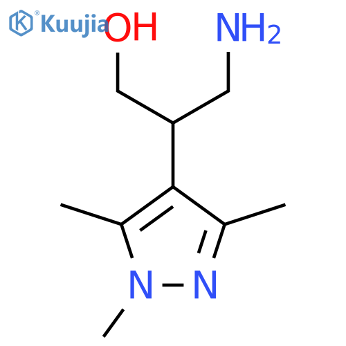 3-amino-2-(trimethyl-1H-pyrazol-4-yl)propan-1-ol structure