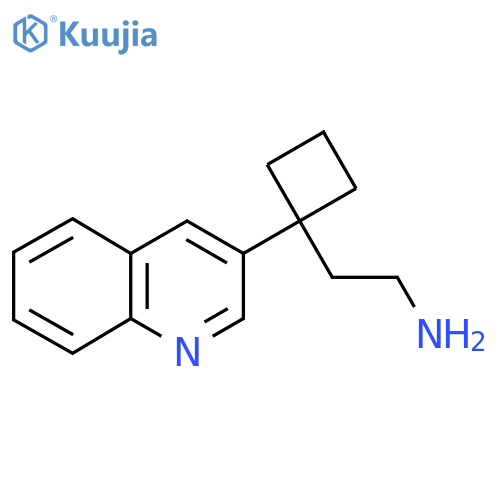 2-1-(quinolin-3-yl)cyclobutylethan-1-amine structure