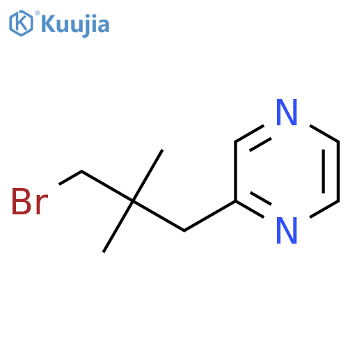 2-(3-bromo-2,2-dimethylpropyl)pyrazine structure