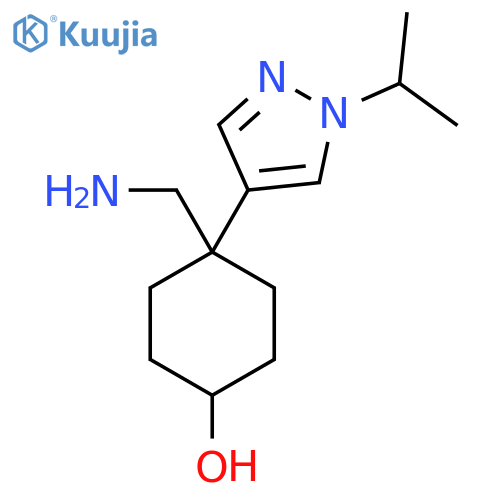 4-(aminomethyl)-4-1-(propan-2-yl)-1H-pyrazol-4-ylcyclohexan-1-ol structure