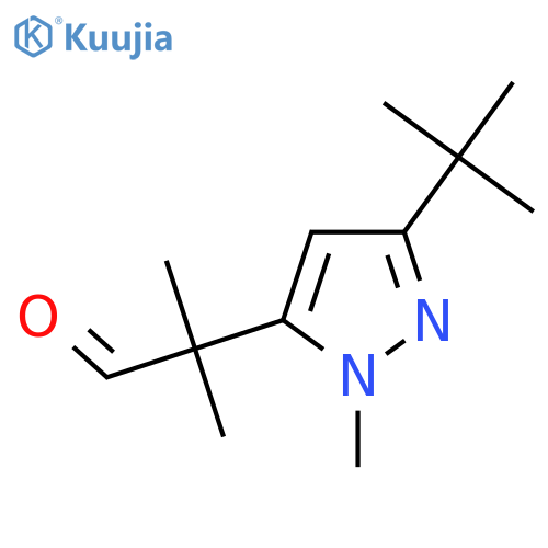 2-(3-tert-butyl-1-methyl-1H-pyrazol-5-yl)-2-methylpropanal structure