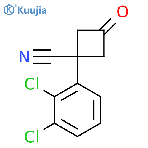 1-(2,3-dichlorophenyl)-3-oxocyclobutane-1-carbonitrile structure
