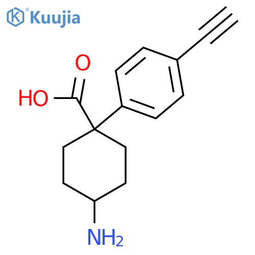 4-amino-1-(4-ethynylphenyl)cyclohexane-1-carboxylic acid structure