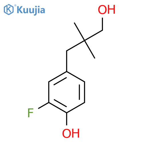 2-fluoro-4-(3-hydroxy-2,2-dimethylpropyl)phenol structure