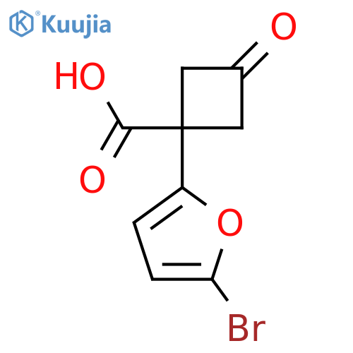 1-(5-bromofuran-2-yl)-3-oxocyclobutane-1-carboxylic acid structure
