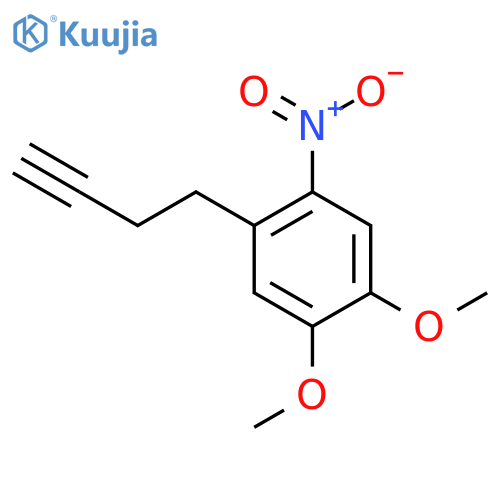 1-(but-3-yn-1-yl)-4,5-dimethoxy-2-nitrobenzene structure