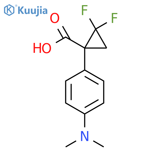 1-4-(dimethylamino)phenyl-2,2-difluorocyclopropane-1-carboxylic acid structure
