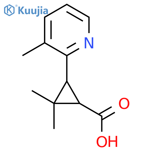 2,2-dimethyl-3-(3-methylpyridin-2-yl)cyclopropane-1-carboxylic acid structure