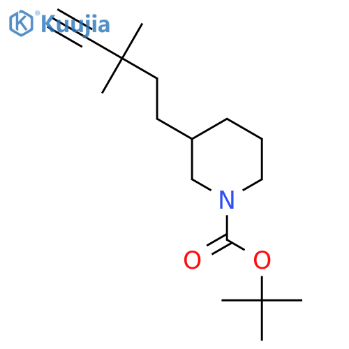 tert-butyl 3-(3,3-dimethylpent-4-yn-1-yl)piperidine-1-carboxylate structure