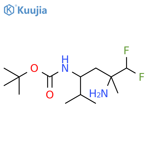 tert-butyl N-(5-amino-6,6-difluoro-2,5-dimethylhexan-3-yl)carbamate structure