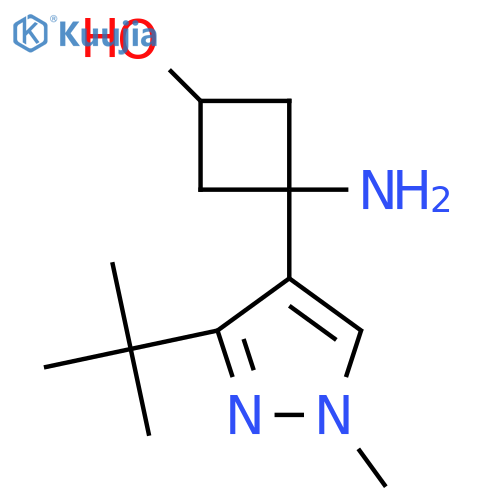 3-amino-3-(3-tert-butyl-1-methyl-1H-pyrazol-4-yl)cyclobutan-1-ol structure