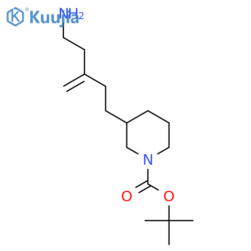 Tert-butyl 3-(5-amino-3-methylidenepentyl)piperidine-1-carboxylate structure