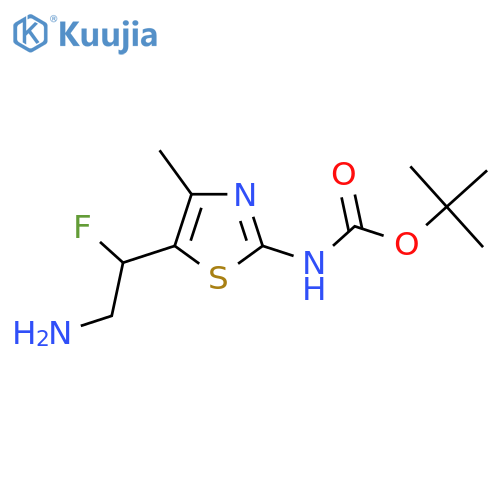tert-butyl N-5-(2-amino-1-fluoroethyl)-4-methyl-1,3-thiazol-2-ylcarbamate structure