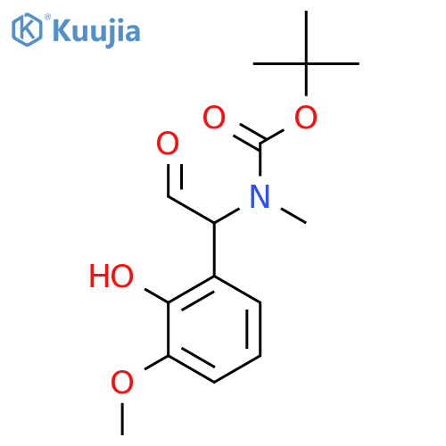 tert-butyl N-1-(2-hydroxy-3-methoxyphenyl)-2-oxoethyl-N-methylcarbamate structure