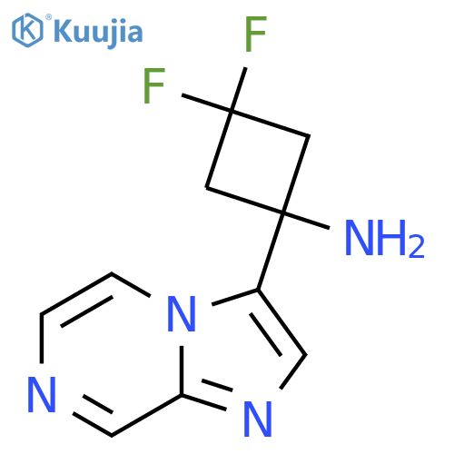 3,3-difluoro-1-{imidazo1,2-apyrazin-3-yl}cyclobutan-1-amine structure