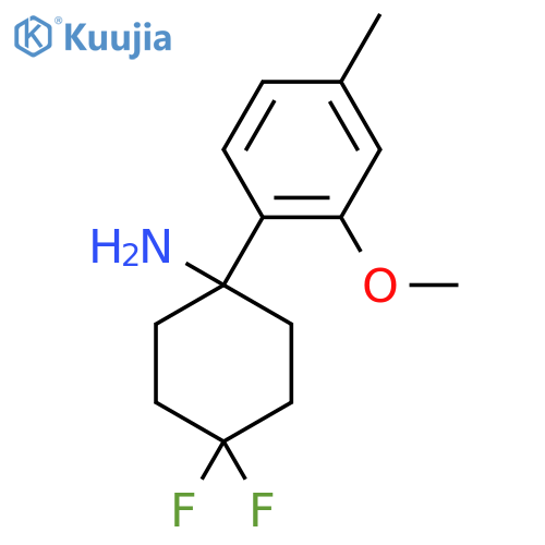 4,4-difluoro-1-(2-methoxy-4-methylphenyl)cyclohexan-1-amine structure