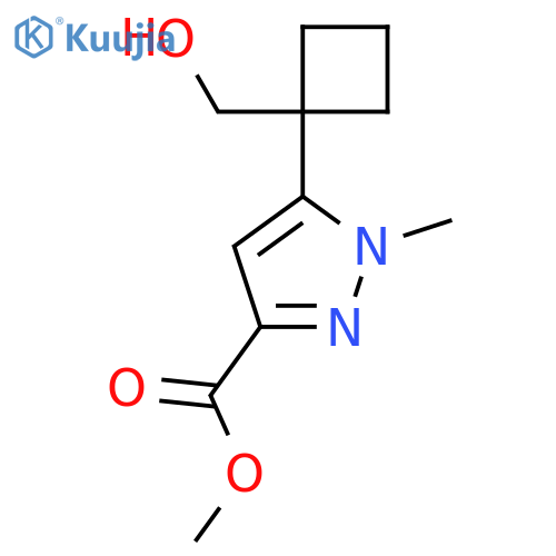 methyl 5-[1-(hydroxymethyl)cyclobutyl]-1-methyl-1H-pyrazole-3-carboxylate structure