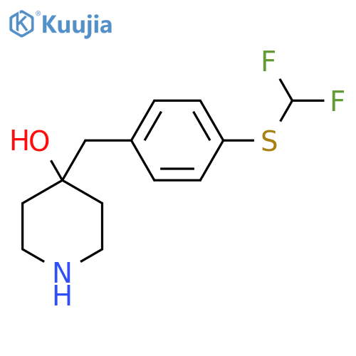 4-({4-(difluoromethyl)sulfanylphenyl}methyl)piperidin-4-ol structure