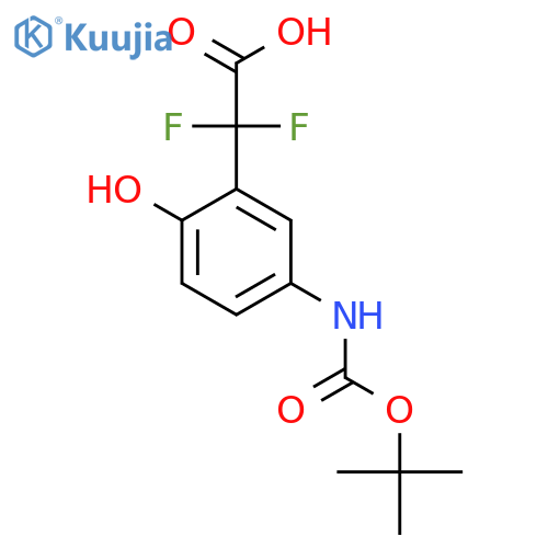 2-(5-{[(Tert-butoxy)carbonyl]amino}-2-hydroxyphenyl)-2,2-difluoroacetic acid structure