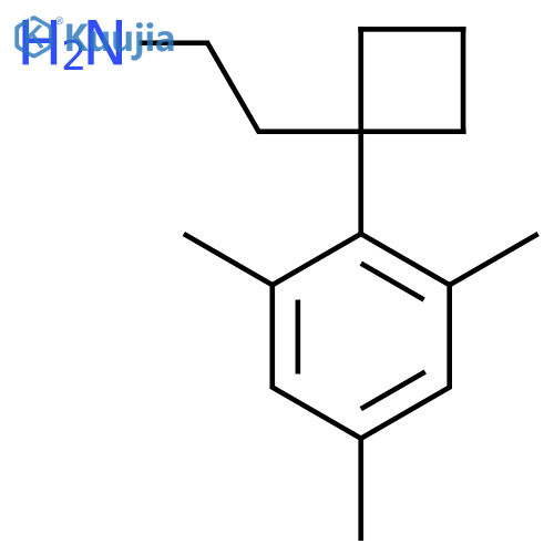 2-[1-(2,4,6-Trimethylphenyl)cyclobutyl]ethan-1-amine structure