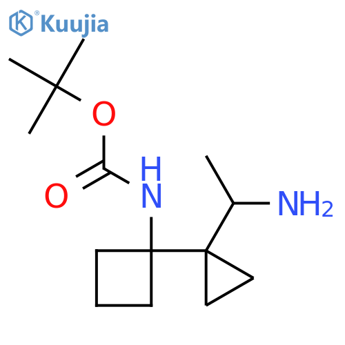 tert-butyl N-{1-1-(1-aminoethyl)cyclopropylcyclobutyl}carbamate structure