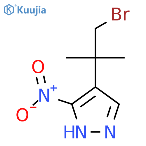 4-(1-bromo-2-methylpropan-2-yl)-3-nitro-1H-pyrazole structure