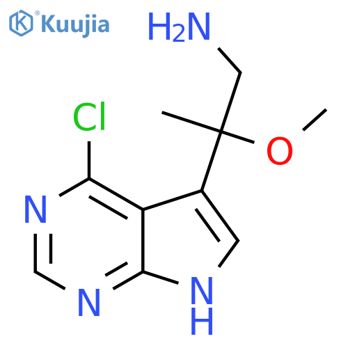 2-{4-chloro-7H-pyrrolo2,3-dpyrimidin-5-yl}-2-methoxypropan-1-amine structure