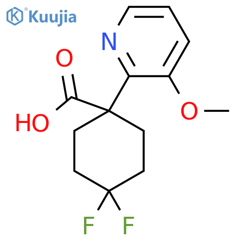 4,4-difluoro-1-(3-methoxypyridin-2-yl)cyclohexane-1-carboxylic acid structure