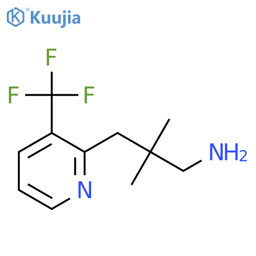 2,2-dimethyl-3-3-(trifluoromethyl)pyridin-2-ylpropan-1-amine structure