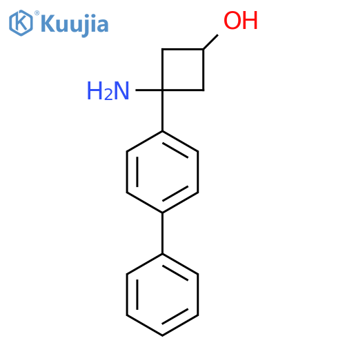 3-amino-3-(4-phenylphenyl)cyclobutan-1-ol structure