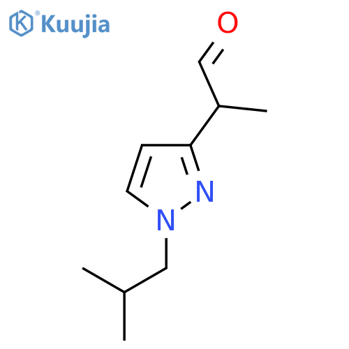 2-1-(2-methylpropyl)-1H-pyrazol-3-ylpropanal structure
