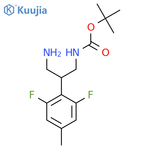 tert-butyl N-3-amino-2-(2,6-difluoro-4-methylphenyl)propylcarbamate structure