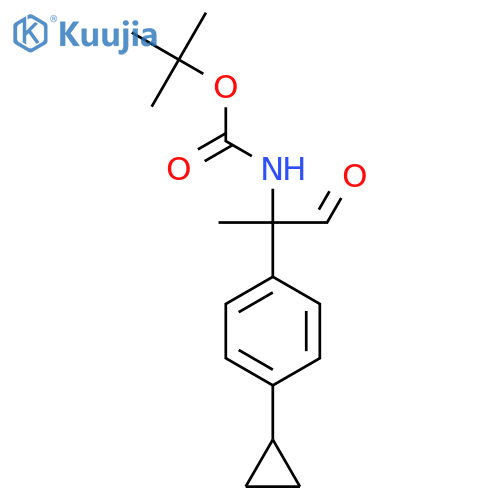 tert-butyl N-2-(4-cyclopropylphenyl)-1-oxopropan-2-ylcarbamate structure