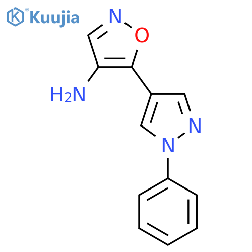 5-(1-phenyl-1H-pyrazol-4-yl)-1,2-oxazol-4-amine structure
