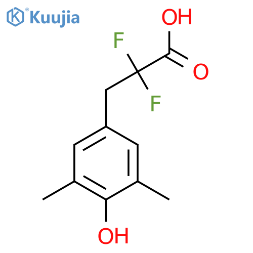 2,2-difluoro-3-(4-hydroxy-3,5-dimethylphenyl)propanoic acid structure