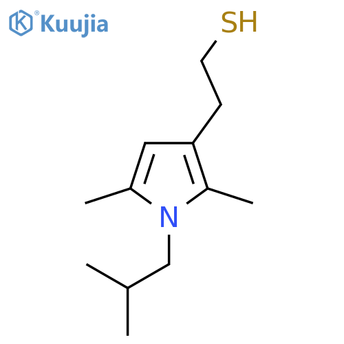 2-2,5-dimethyl-1-(2-methylpropyl)-1H-pyrrol-3-ylethane-1-thiol structure