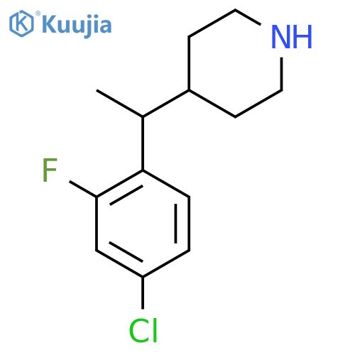 4-[1-(4-Chloro-2-fluorophenyl)ethyl]piperidine structure