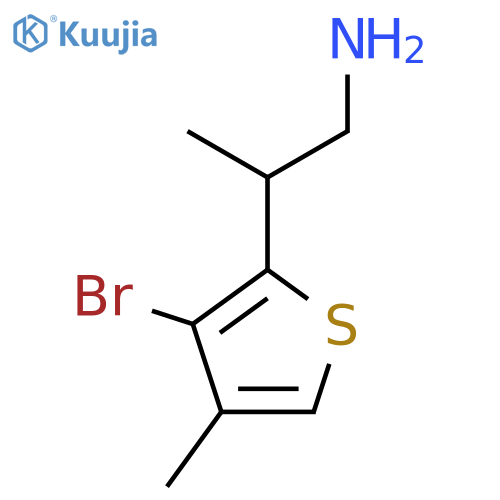 2-(3-bromo-4-methylthiophen-2-yl)propan-1-amine structure