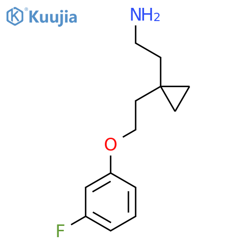 2-{1-2-(3-fluorophenoxy)ethylcyclopropyl}ethan-1-amine structure