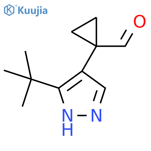 1-(3-tert-butyl-1H-pyrazol-4-yl)cyclopropane-1-carbaldehyde structure