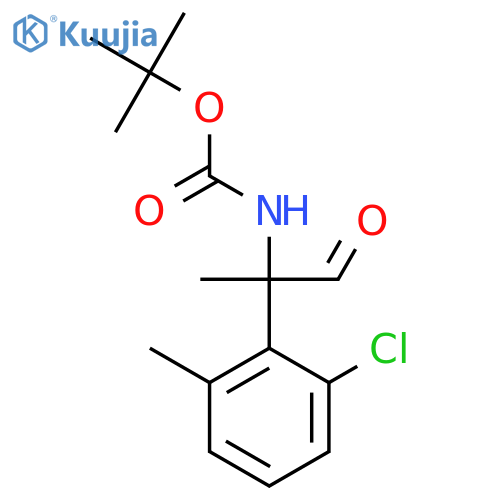 tert-butyl N-2-(2-chloro-6-methylphenyl)-1-oxopropan-2-ylcarbamate structure