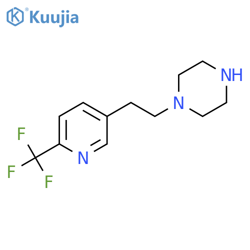 1-{2-6-(trifluoromethyl)pyridin-3-ylethyl}piperazine structure