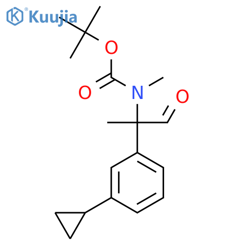 tert-butyl N-2-(3-cyclopropylphenyl)-1-oxopropan-2-yl-N-methylcarbamate structure