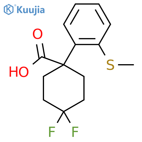 4,4-difluoro-1-2-(methylsulfanyl)phenylcyclohexane-1-carboxylic acid structure